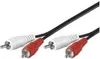 A close-up shot of two RCA audio cables with red and white connectors. Produktbild-Vorschau