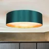 Deckenlampe rund Ø 60 cm Grün Gold 3x E27 Stoff Metall Produktbild-Vorschau 1