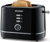 A black Severin toaster with two slices of toast in it, shown from a slightly elevated front angle against a white background. Náhled obrázku produktu