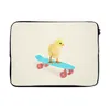 MuchoWow® Laptop Hülle 13 Zoll Küken - Gelb - Skateboard - Produktbild-Vorschau 1