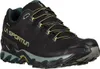 Schwarze Wanderschuhe "Ultra Raptor II Leather GTX" von La Sportiva mit gelben Schnürsenkeln und grünem Innenfutter. Produktbild-Vorschau