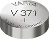 A close-up studio shot of a Varta V371 battery. Voir les images du produit