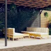 8-tlg. Garten-Lounge-Set mit Creme Kissen Kiefernholz Produktbild-Vorschau 2