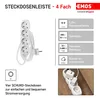 EMOS multiprise 4x, 150 cm de câble 1,5 mm2, prises Voir les images du produit 2