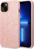 A pink glittery phone case with a gold 'Guess' logo is shown next to a smartphone. Produktbild-Vorschau