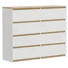 Kommode Weiß Eiche Torro 8 Schubladen matt 100x34x100 cm Produktbild-Vorschau 1