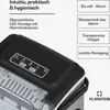 A close-up of an ice maker with feature descriptions and brand logo. Produktbild-Vorschau