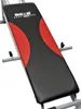 Close-up of a black and red exercise bench with a logo on it. Produktbild-Vorschau