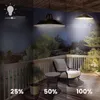 A deck at night with a hanging lamp showing different brightness levels. Produktbild-Vorschau