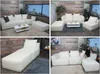Collage of modular white sofas and chairs in different configurations. Anteprima dell’immagine prodotto