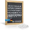 Rillenbrett Buchstabentafel mit Filz Weiß 27x27 cm Retro Produktbild-Vorschau 2