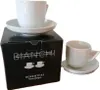komplet 2 filiżanek ze spodkami do espresso  białe Podgląd zdjęcia produktu 1