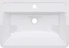 A top-down view of a white sink with two faucet holes. Produktbild-Vorschau