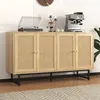 Kommode,Sideboard mit echtem Rattangeflecht, Küchenschrank Produktbild-Vorschau 3