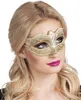 Masque vénitien en plastique doré Voir les images du produit 3