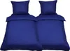 4 teilige Uni Bettwäsche 135 x 200 cm blau Einfarbig Produktbild-Vorschau 1