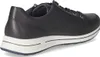 A side view of a dark blue leather sneaker with a white sole. Anteprima dell’immagine prodotto