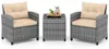 COSTWAY Gartenmöbel Set Polyrattan, 3-tlg. Balkonmöbel Produktbild-Vorschau 1