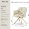 Chaise pivotante en velours Lona avec rembourrage épais - Voir les images du produit 6