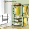 Wytrzymały wieszak na ubrania, 230*35*180cm, z półkami o Podgląd zdjęcia produktu 8