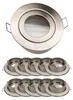 10x Einbaurahmen GU10 SET Satin-Nickel 832-SN Ø60 mm IP44 Produktbild-Vorschau 1