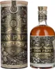 A bottle of Don Papa Rye Aged Rum and its cylindrical packaging are displayed against a white background. Anteprima dell’immagine prodotto