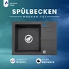 VBChome Granitspüle 59 x 44 cm Schwarz Einzelbecken Produktbild-Vorschau 4