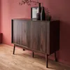 sweeek - Anrichte mit Holzdekor 115 cm - Dunkles Holz Produktbild-Vorschau 2
