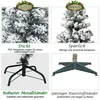 A collage of four images showing different aspects of a Christmas tree, including its branches, stand, and a comparison of its density. Produktbild-Vorschau
