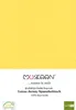 A yellow fabric with brand logo and product information. Produktbild-Vorschau