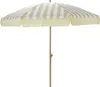 Parasol Jardin Rayé Taupe Design Rétro Franges, Protection Voir les images du produit 4
