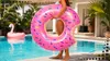 Koło do pływania dmuchane donut 120 cm XXL różowe materac Podgląd zdjęcia produktu 2