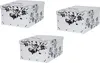Set: 3 x Deko Karton "Barock Blumen" in Weiß mit schwarzer Produktbild-Vorschau 1