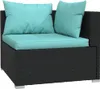 vidaXL 2-Sitzer-Sofa mit Kissen Schwarz Poly Rattan Produktbild-Vorschau 5
