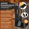 BLACK OAK Kaminbesteck "Aspen" - Set inkl. Lederhandschuh Produktbild-Vorschau 2