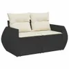 vidaXL 5-tlg. Garten-Sofagarnitur mit Kissen Schwarz Poly Produktbild-Vorschau 4