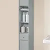 SoBuy Hochschrank BZR34-HG mit Kosmetikflaschen und Seifenspender im Inneren Produktbild-Vorschau