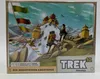 The image shows the box art for the board game "Trek 12 Himalaya", depicting two hikers ascending a snowy mountain towards a temple complex. Produktbild-Vorschau