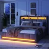 A bedroom scene at night with a bed as the focal point, illuminated by ambient lighting. Náhľad obrázku produktu