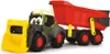 A toy tractor with a trailer attached, shown against a white background. Produktbild-Vorschau