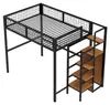 Hochbett 140x200cm aus Metall mit Leiter, Kleiderschrank Produktbild-Vorschau 7