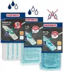 Three different Leifheit Profi XL mop heads are displayed in their packaging, with water droplet graphics indicating their use. Produktbild-Vorschau