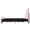 A side view of a pink children's bed frame with bunny ears on the headboard. Anteprima dell’immagine prodotto