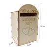 DIY Holz Hochzeit Mailbox Briefkasten mit Schloss Rustikale Produktbild-Vorschau 3