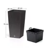 A tall, dark brown planter and a separate black insert are shown against a white background. Dimensions are indicated with text and lines. Anteprima dell’immagine prodotto