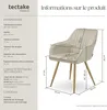 Chaise MARILYN en velours matelassé - crème/or, par pièce Voir les images du produit 6