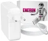 A white Apple MacBook charger and cable are shown next to a box with a robot graphic and brand logo. Produktbild-Vorschau