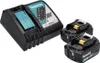 A black Makita battery charger with two 18V batteries and a MAKPAC case. Anteprima dell’immagine prodotto