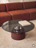 HOMLA Beistelltisch MESITA in Mocha mit Glasplatte, 80 x 32 Produktbild-Vorschau 2