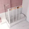 A bathtub with a folding shower screen installed. Produktbild-Vorschau